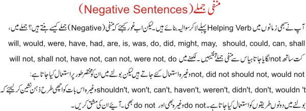 Negative sentences 1