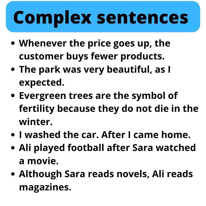 Complex Sentence 10 Complex Sentences Learn English Online Free