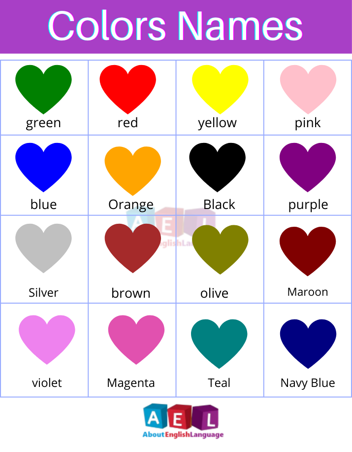 colors name in English
