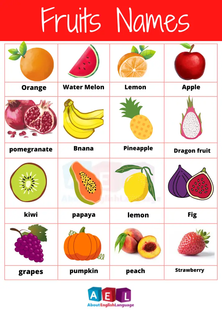 Fruits Names In English 50 Fruits Name List With Pictures Learn 