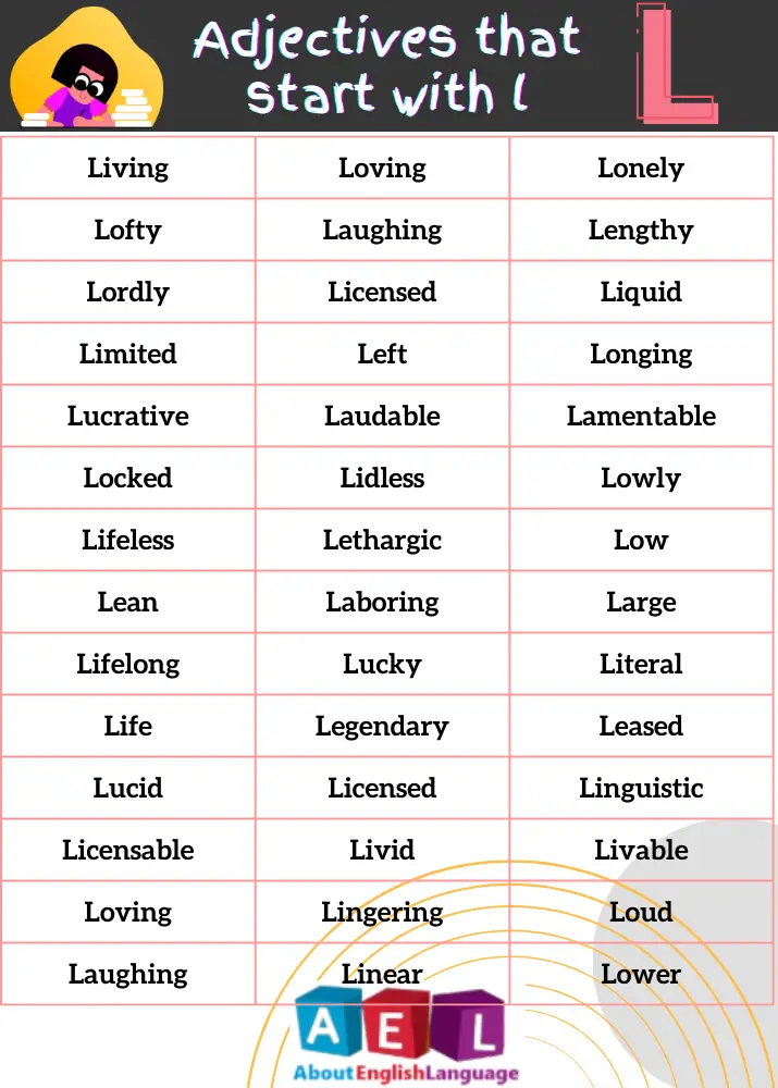 Useful Adjectives that start with L