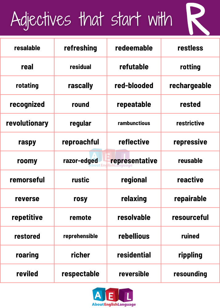 Adjectives that start with R