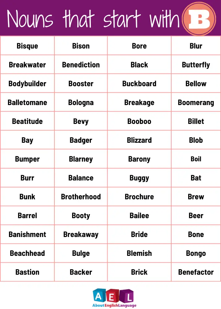 Nouns That Start With B: