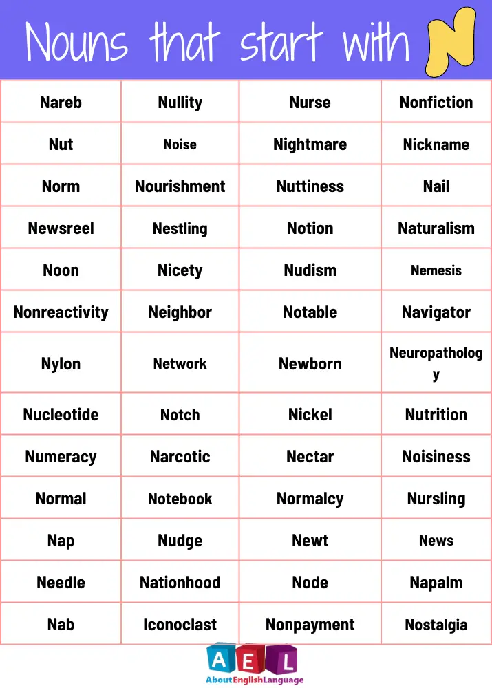 Nouns that start with N