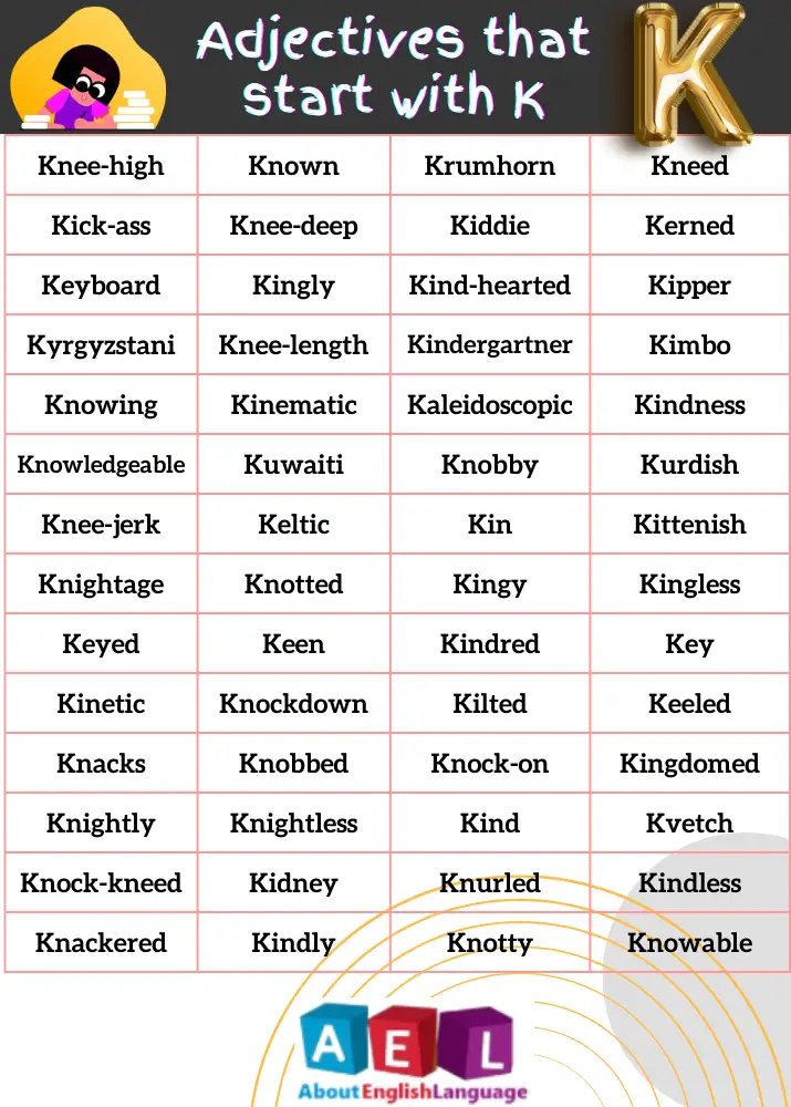 Adjectives that start with K